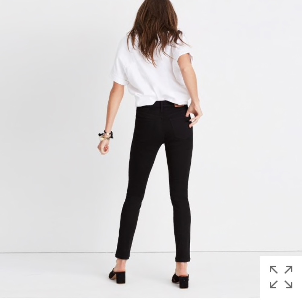 Madewell 9” High-rise skinny black jean denim JCre - Picture 2 of 4
